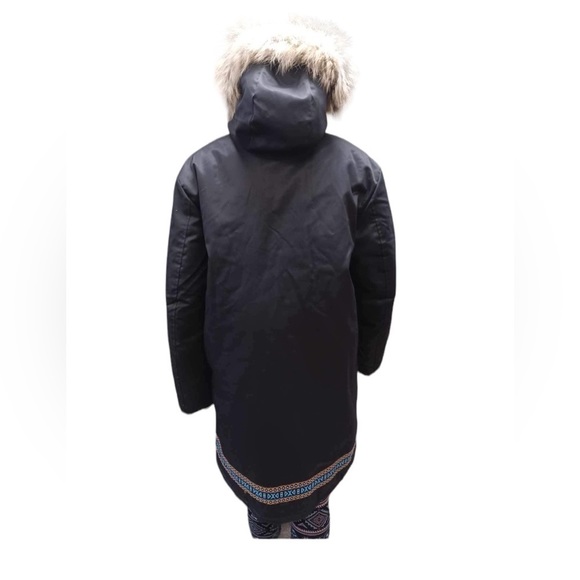Kelsey Trail Original Black Midi Parka With Faux Fur Size 11 - Picture 2 of 13